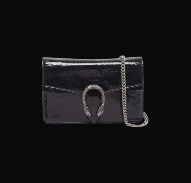 Gucci Dionysus Mini Black Patent Leather Shoulder Bag