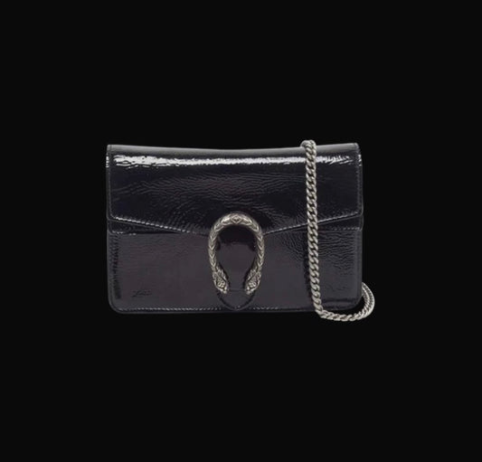 Gucci Dionysus Mini Black Patent Leather Shoulder Bag
