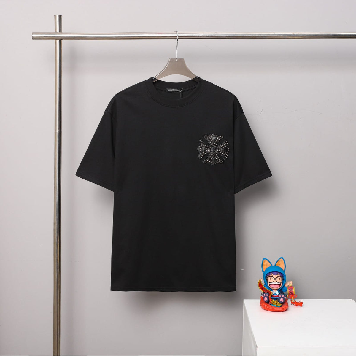 Chrome Hearts Leather Cross Patch Tee - Black