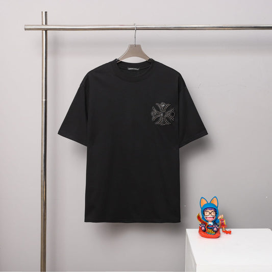 Chrome Hearts Leather Cross Patch Tee - Black
