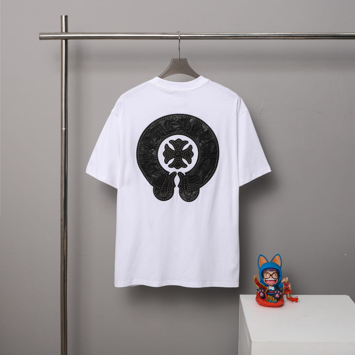 Chrome Hearts Leather Cross Patch Tee - White