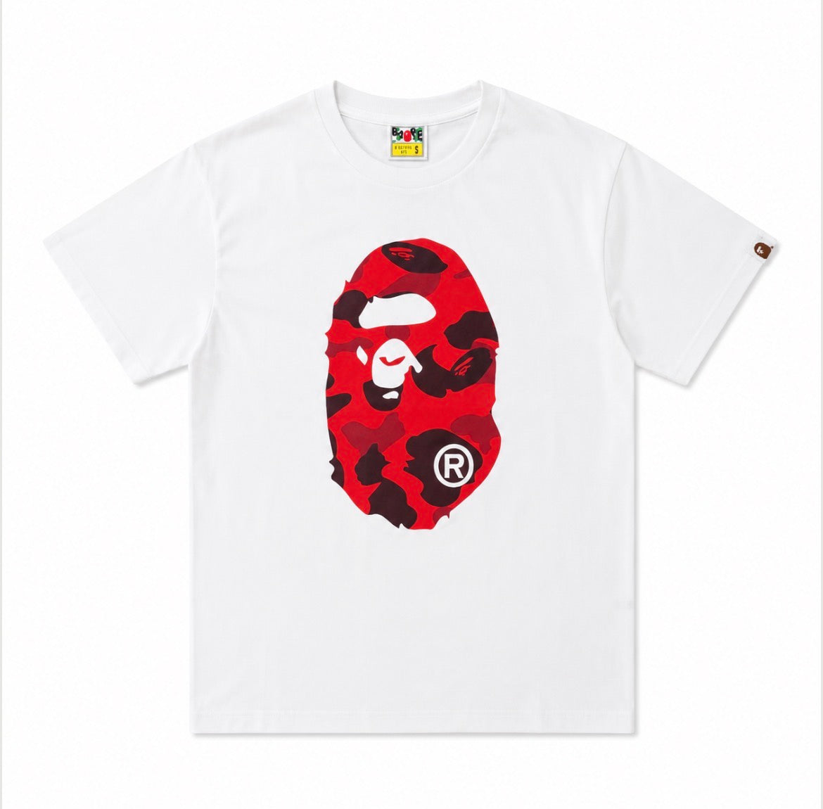 Bape Color Camo Big Ape Head T- Shirt White/Red