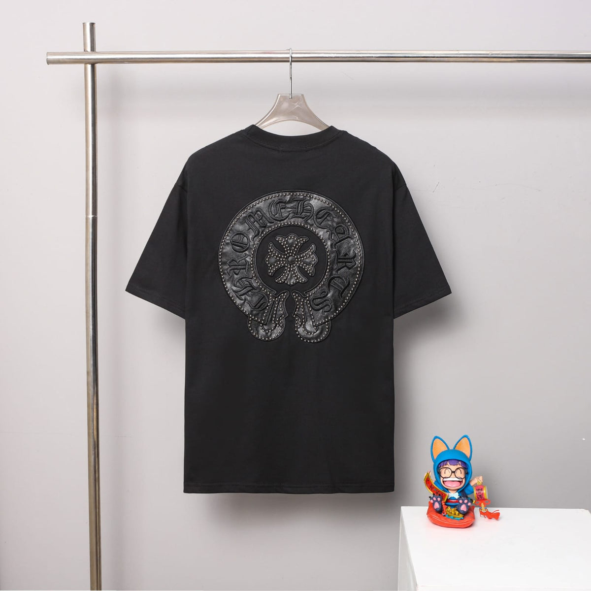 Chrome Hearts Leather Cross Patch Tee - Black