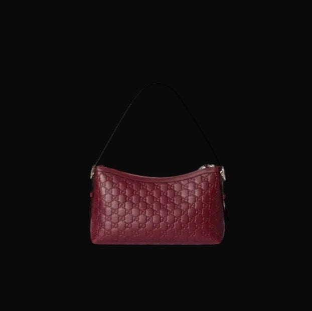 Gucci Burgundy Small GG Embelen Shoulder Bag