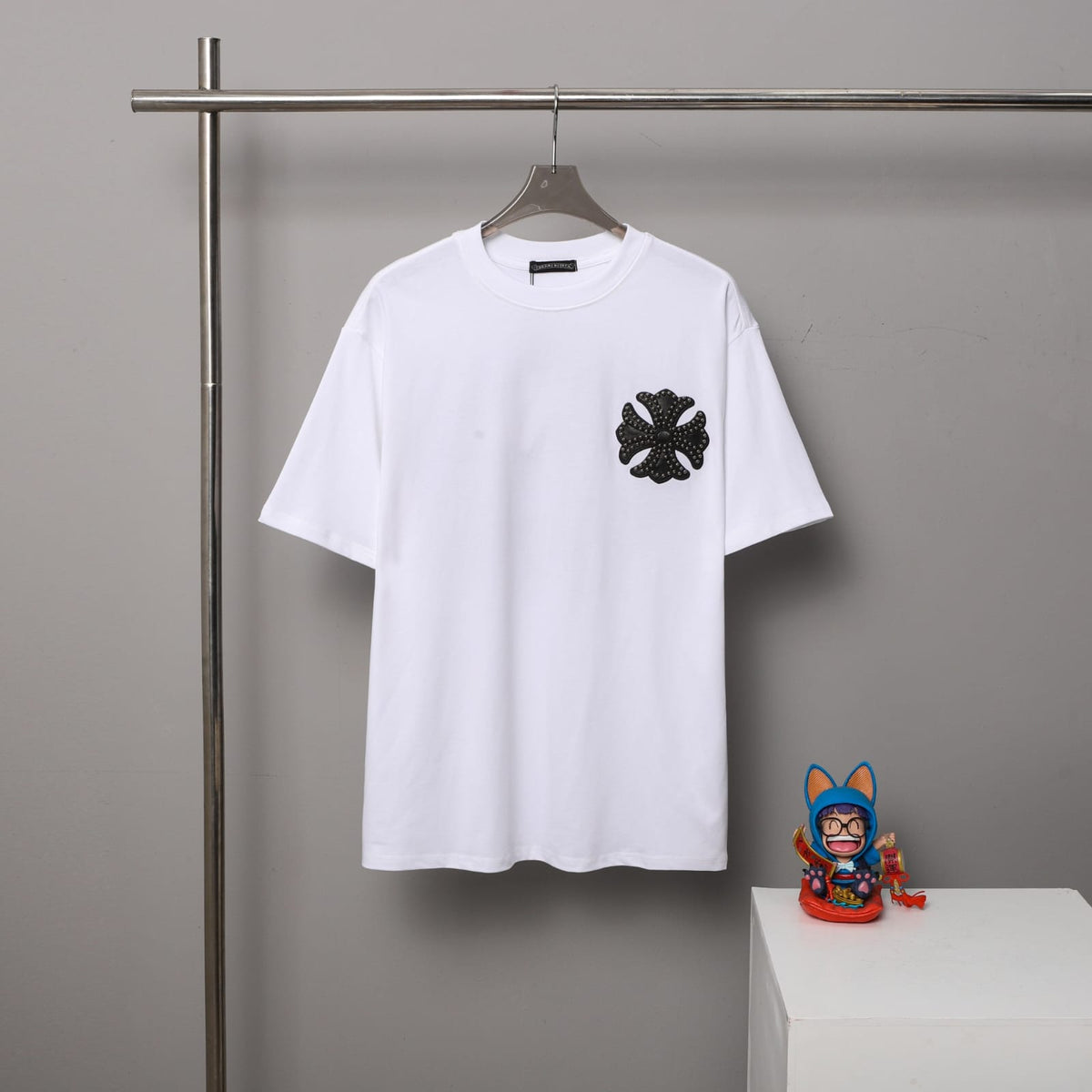 Chrome Hearts Leather Cross Patch Tee - White