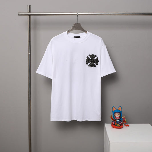 Chrome Hearts Leather Cross Patch Tee - White