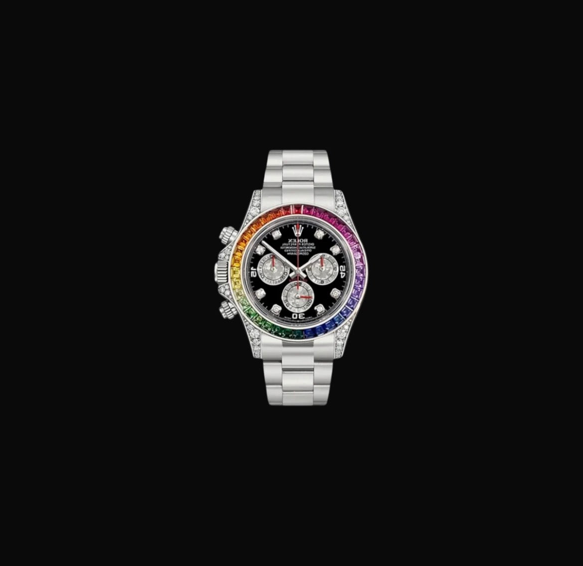Rolex Daytona Rainbow Custom White Gold