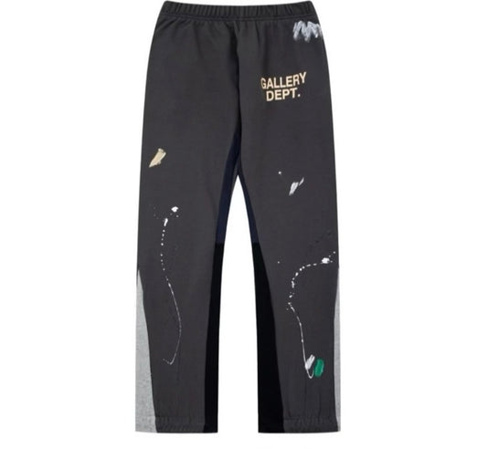 Gallery Dept Logo Paint Splatter Sweatpants Dark Grey
